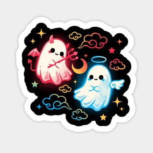 Angel devil ghosts Sticker